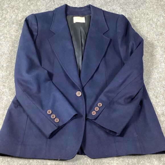 Vintage Pendleton Womens Blazer 1950s Navy Blue Size 16 100% Virgin Wool USA - Picture 10 of 14